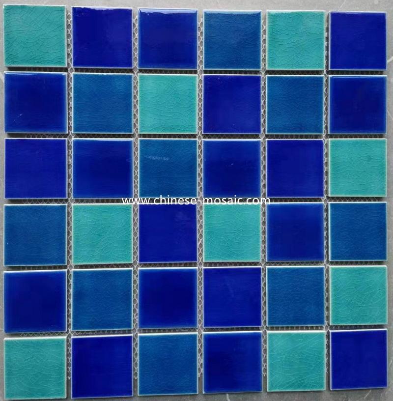 blue mix green swimming pool tile