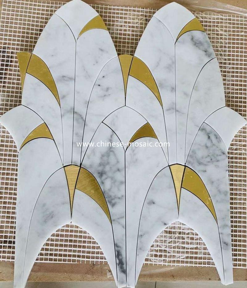 metal mix marble mosaic tile