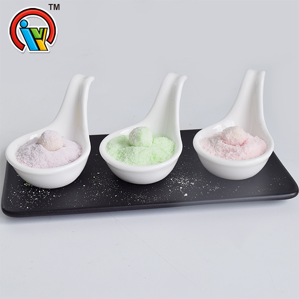 chewing bubble gum with powder candy