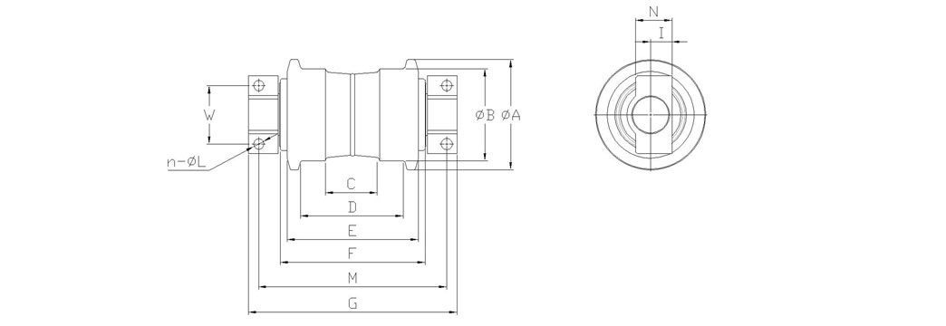 Track roller dimensions