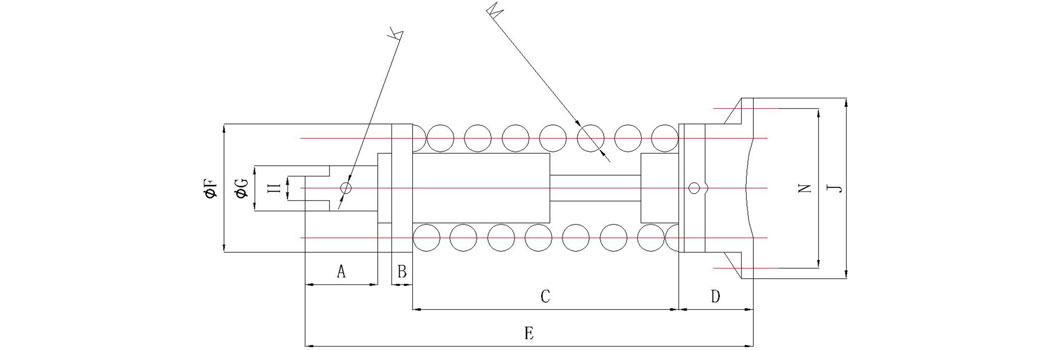 Main Dimensions of adjuster cylinder