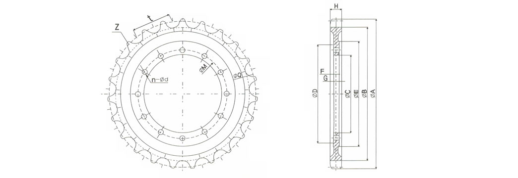 Drive sprocket dimensions