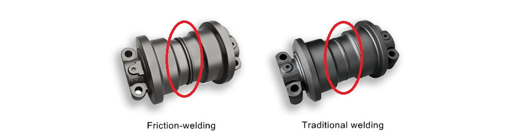 Friction welding track rollers