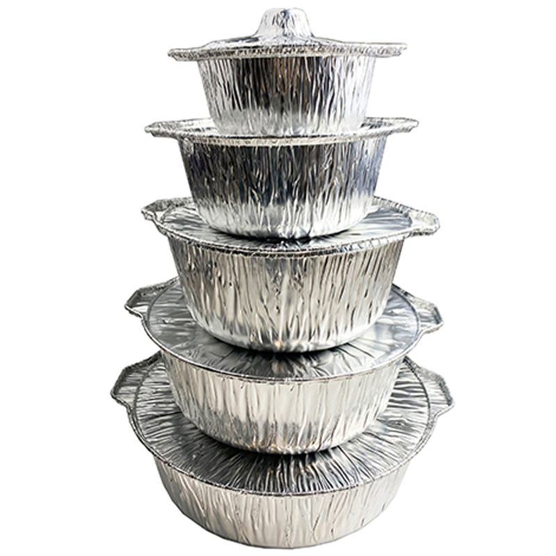 2200ml round pot with aluminum foil lid