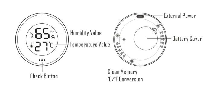 Temperature Recorder With Hygrometer LCD 