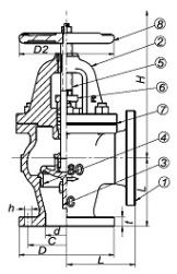 Cast iron angle globe valve