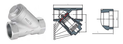 Y spring check valve thread end