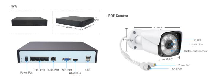 6TB Security Cameras 4CH POE