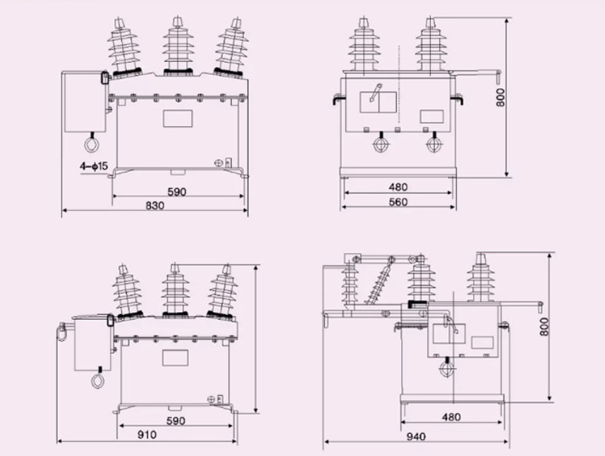 ZW8 outdoor high voltage vacuum circuit breaker ZW8 outdoor high voltage vacuum circuit breaker