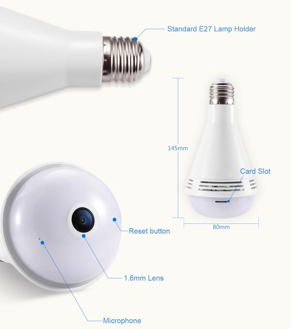 TF Card Speaker Bulb IP Camera