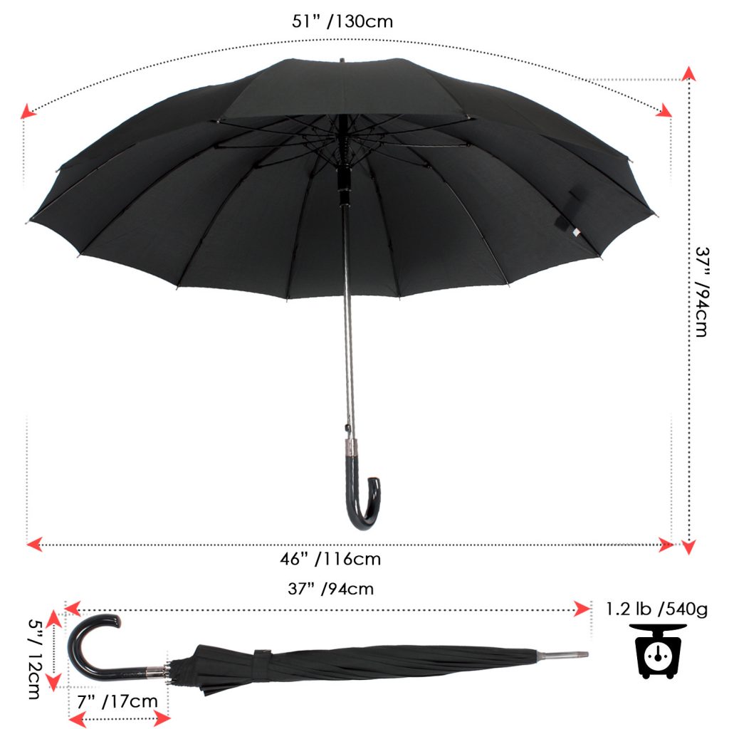 47.2 in Auto Open Mens Walking Umbrella 47.2 in Auto Open Mens Walking Umbrella