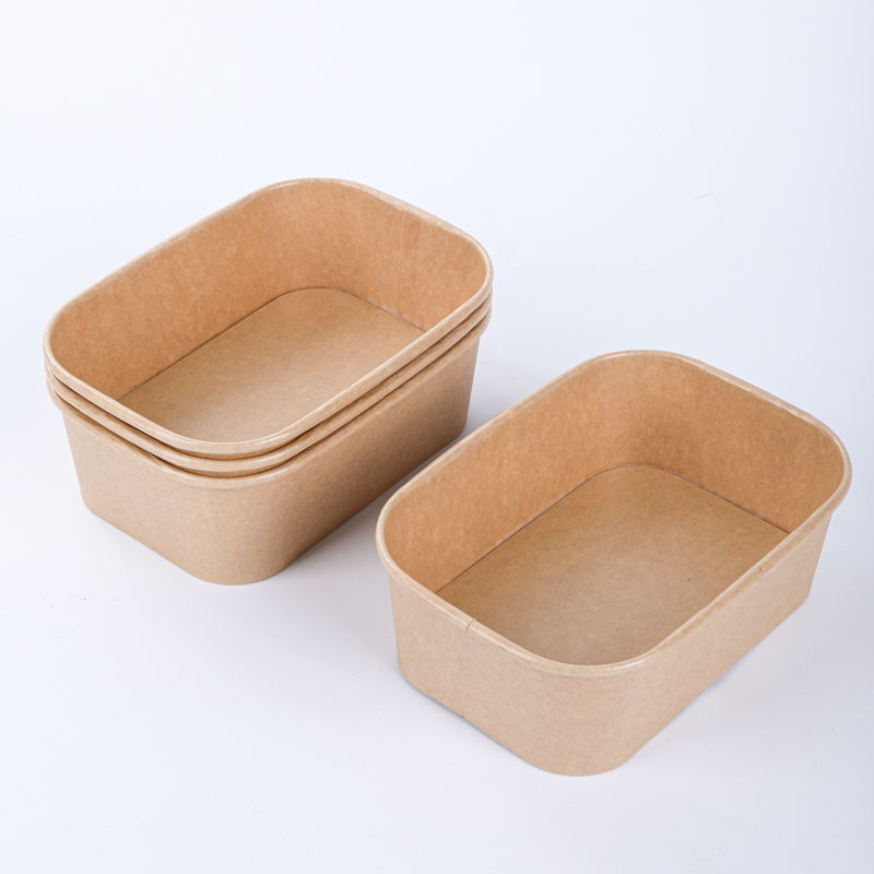 Rectangular paper bowls with CPLA lids