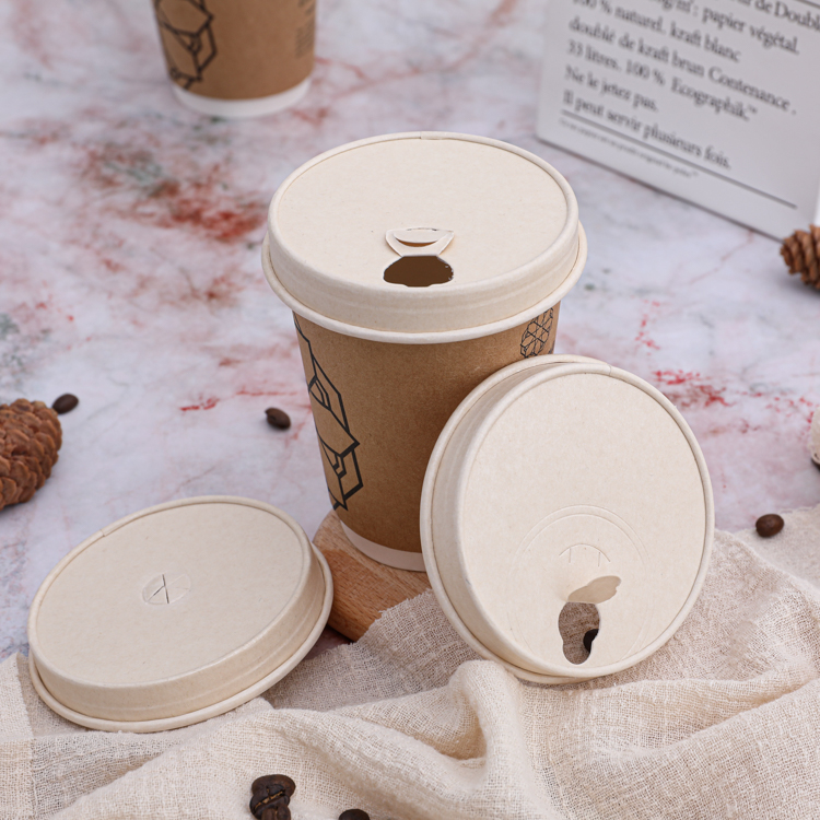 Stylish paper coffee cup lid