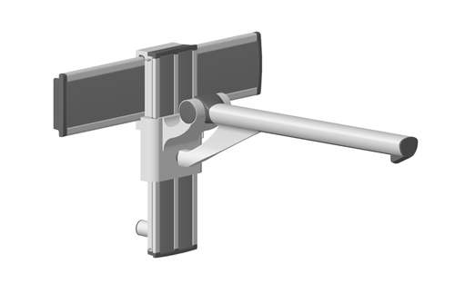 Adjustable support rails on track Adjustable support rails on track
