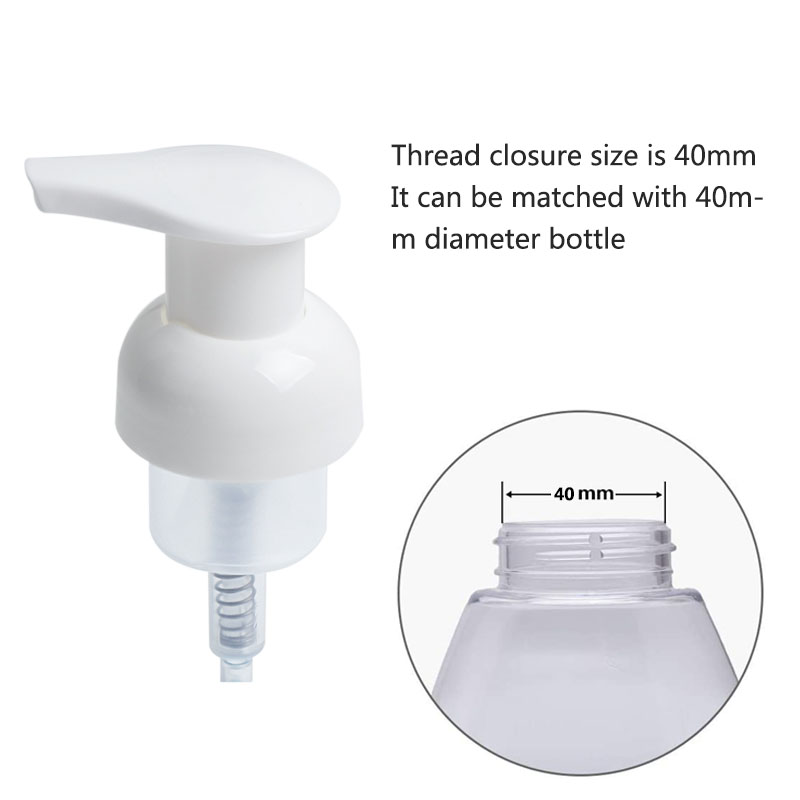 40mm white cosmetic foam pump