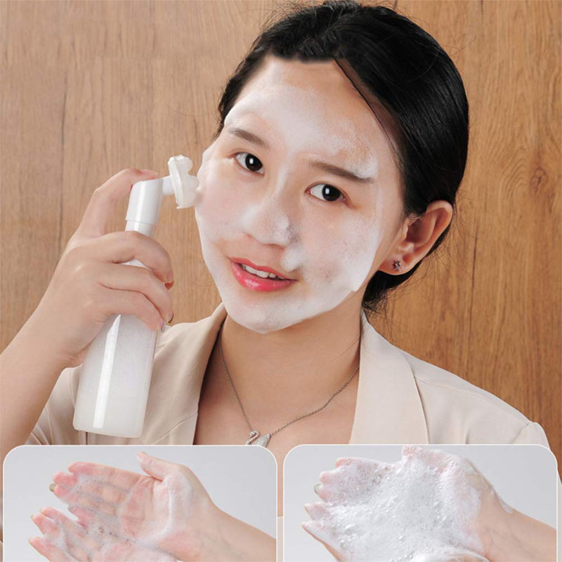 white foam pump head for facial cleanser