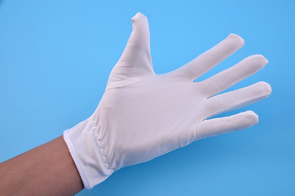 ESD Microfiber White Polyester Jewelry Glove ESD Microfiber White Polyester Jewelry Glove