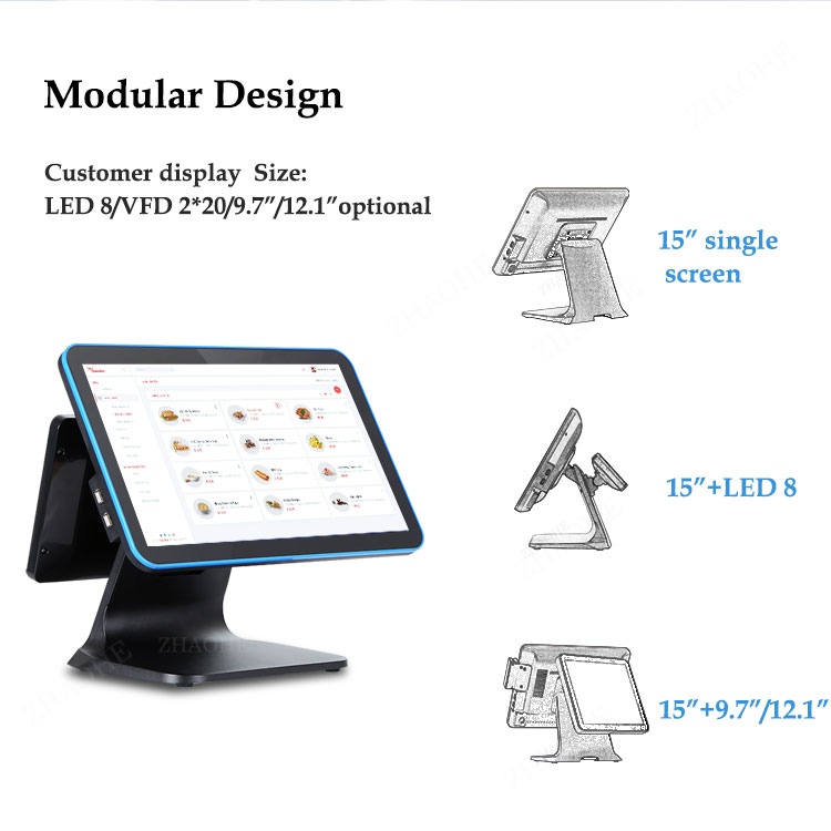 duble screen all in one pos 