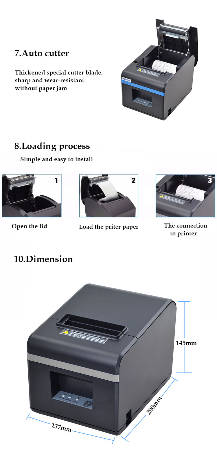 thermal printer with auto cutter thermal printer with auto cutter
