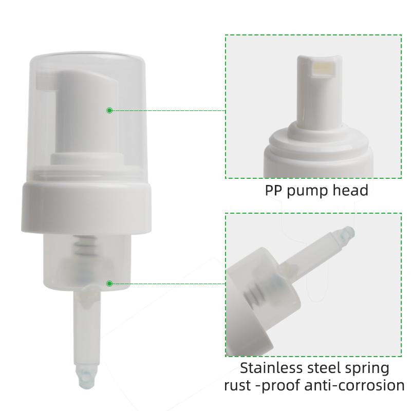 PP foam pump head with cap PP foam pump head with cap