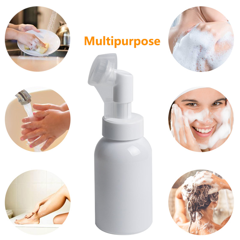 facial cleaner foam pump with brush