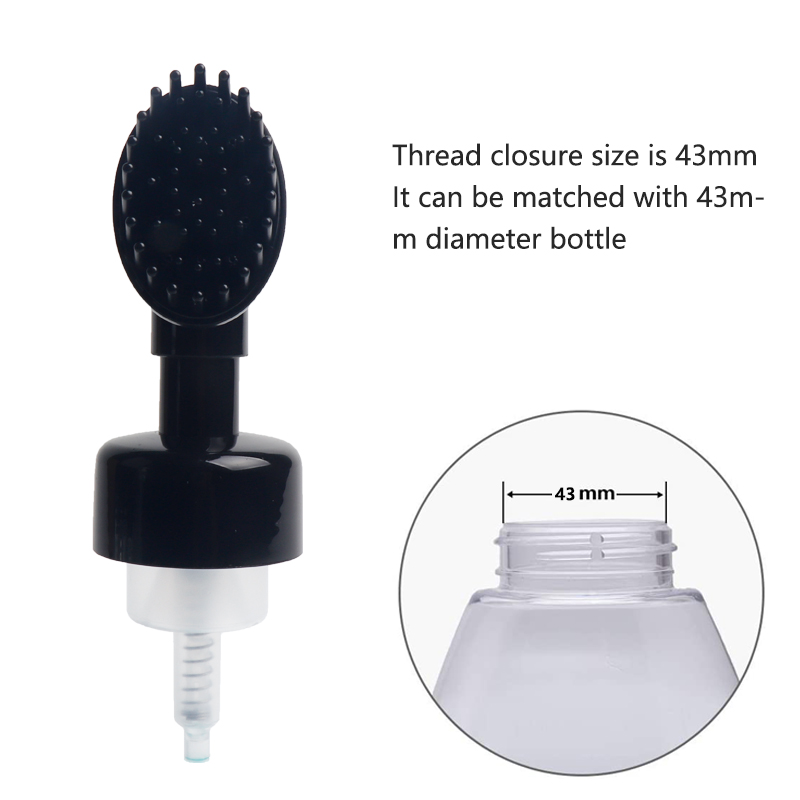 43mm foam soap pump with silicon brush head 43mm foam soap pump with silicon brush head