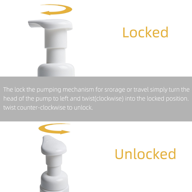 foam pump with locking mechanism