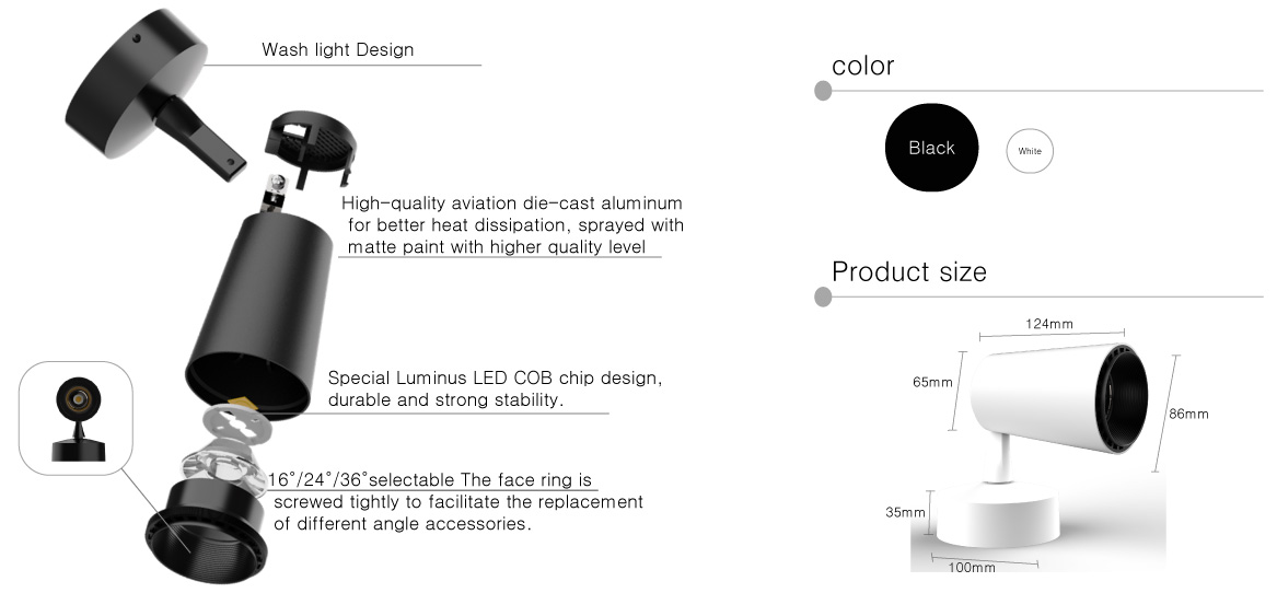 Indoor full aluminum LED wash light design