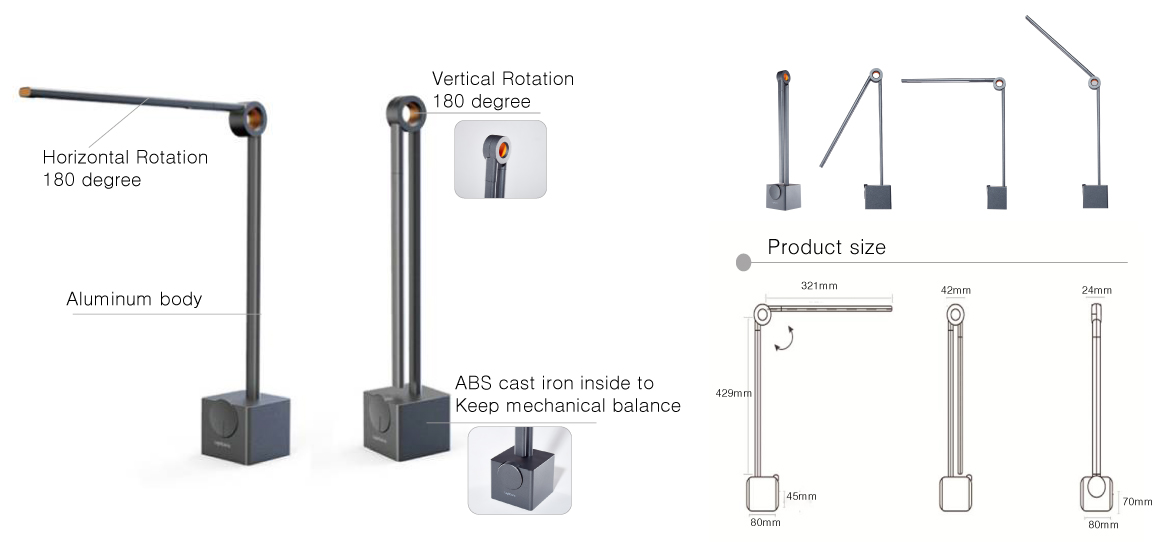 Geometry Dimmable LED Aluminum Table Lamp design