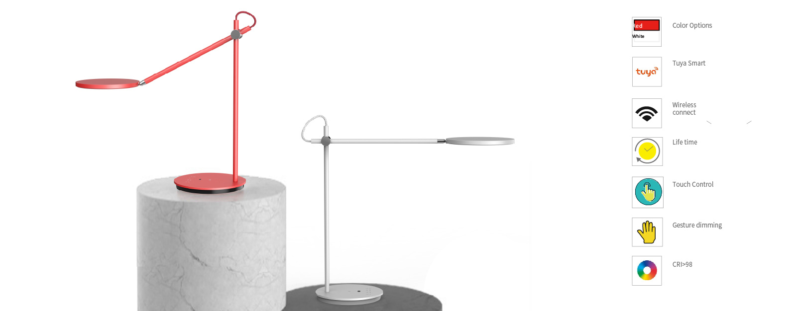 Alex LED Red Table Reading Lamp