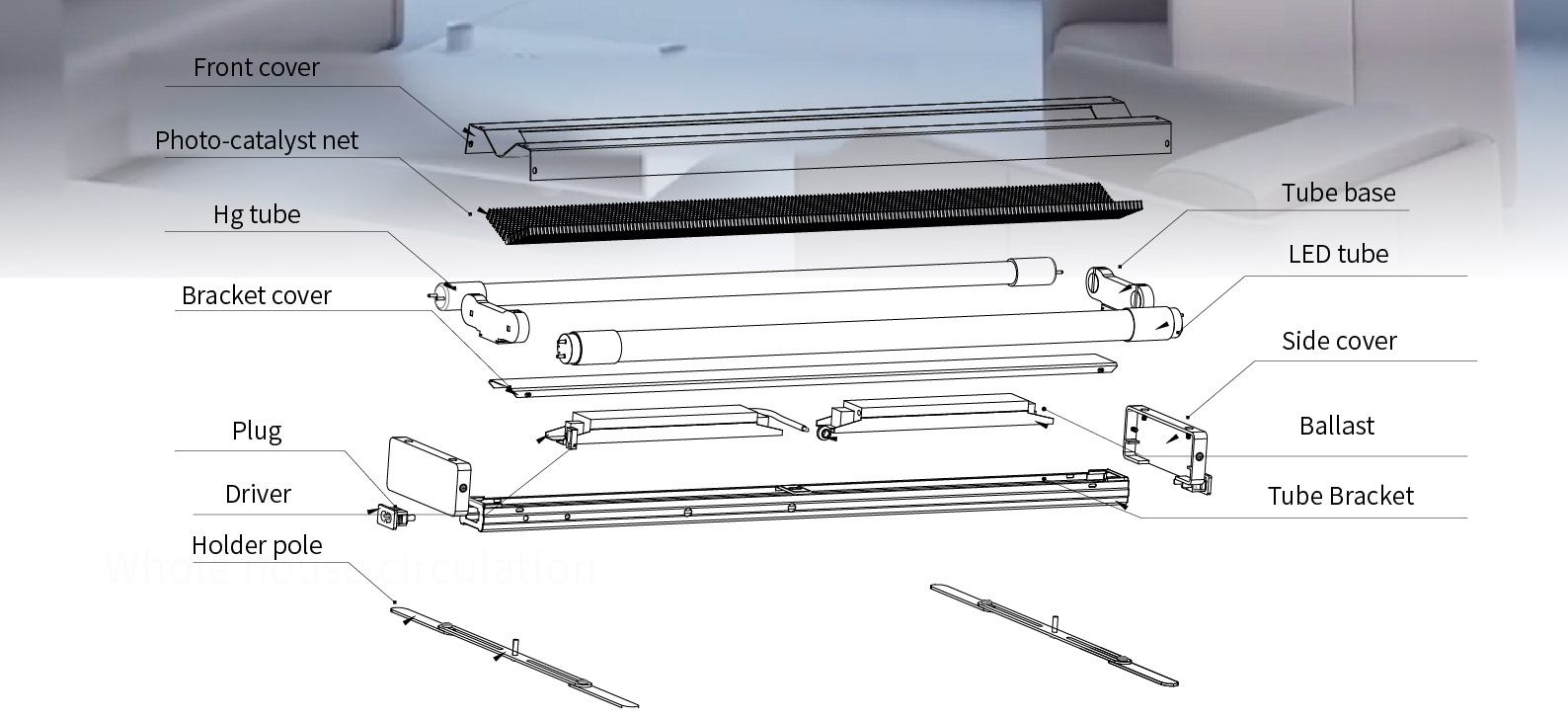  Air Conditioning Pipe Embedded Air Sterilization Disinfection