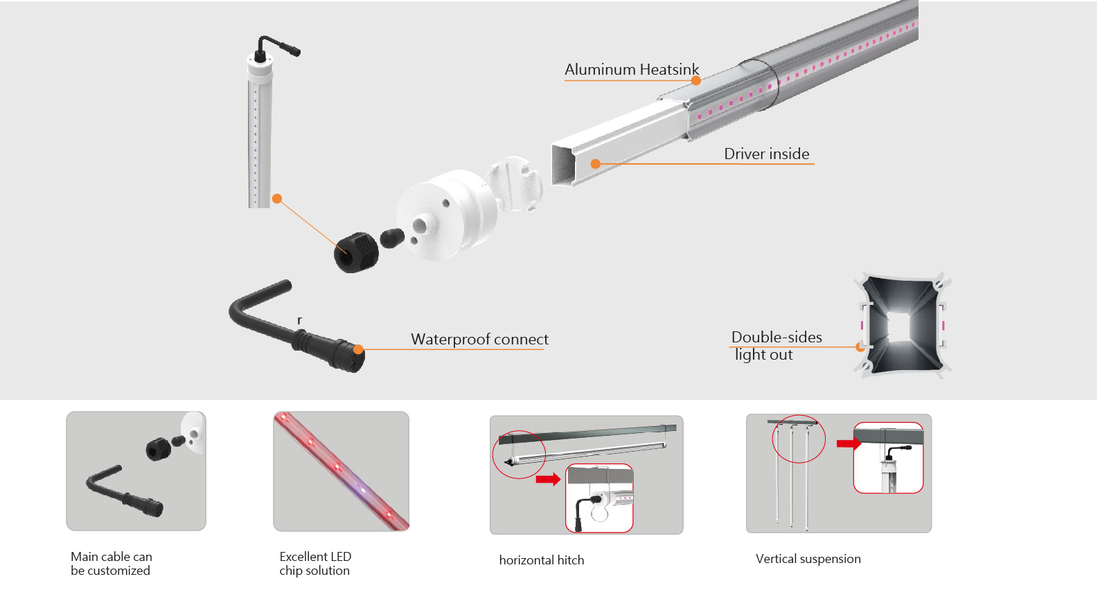 Interlight LED Light fixture for indoor & Greenhouse Solution