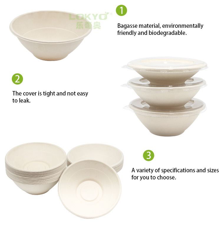 Biodegradable round bowls