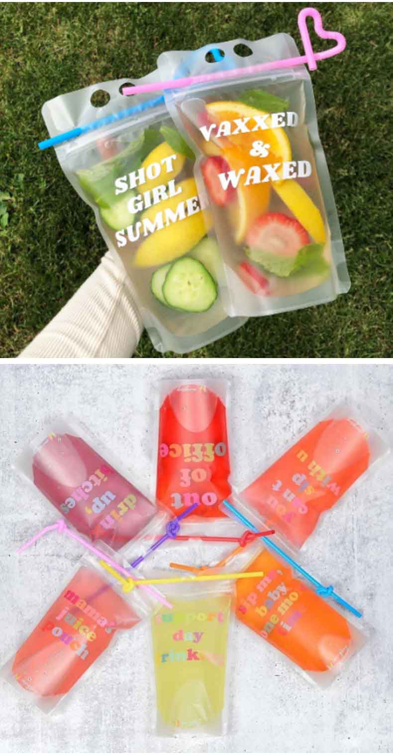 Plastic clear juice bag