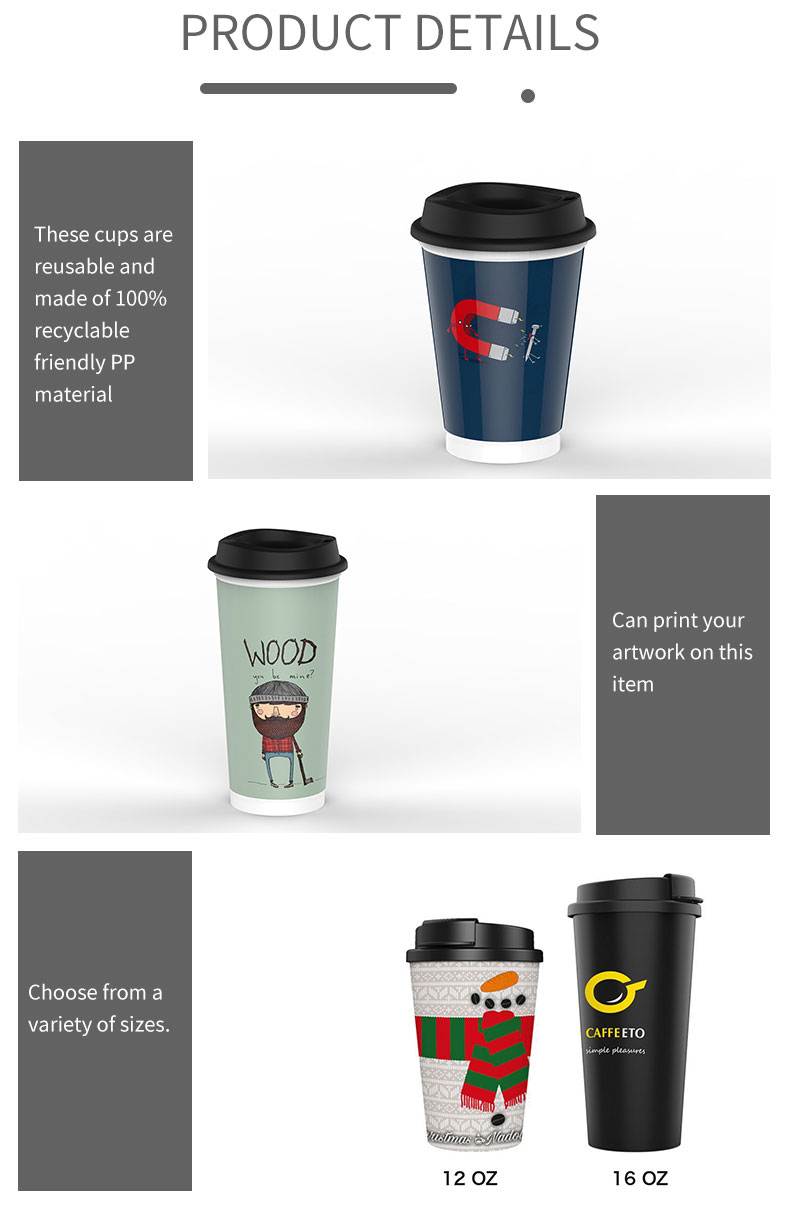 16 oz plastic travel to go coffee cups