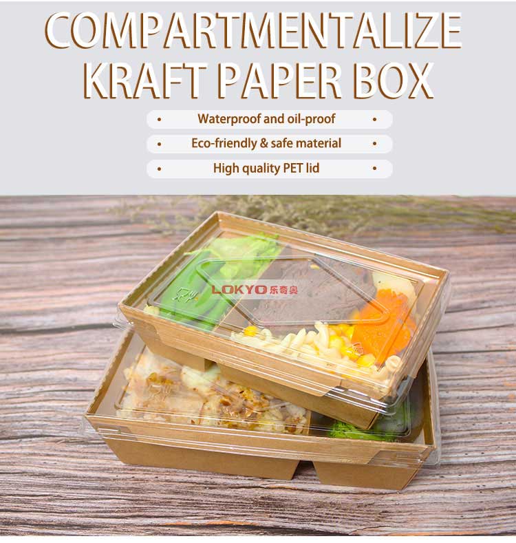 Compartment kraft paper box