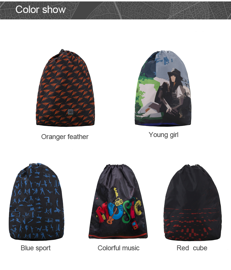 Hot Selling Promotional Custom Printed Drawstring Backpack Teenagers Nylon Plain Drawstring Backpack