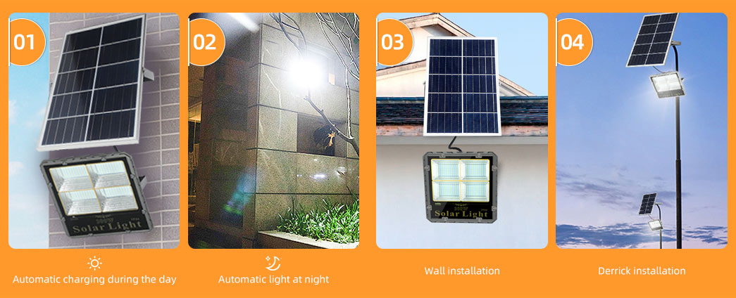 Installation effect of solar lamp