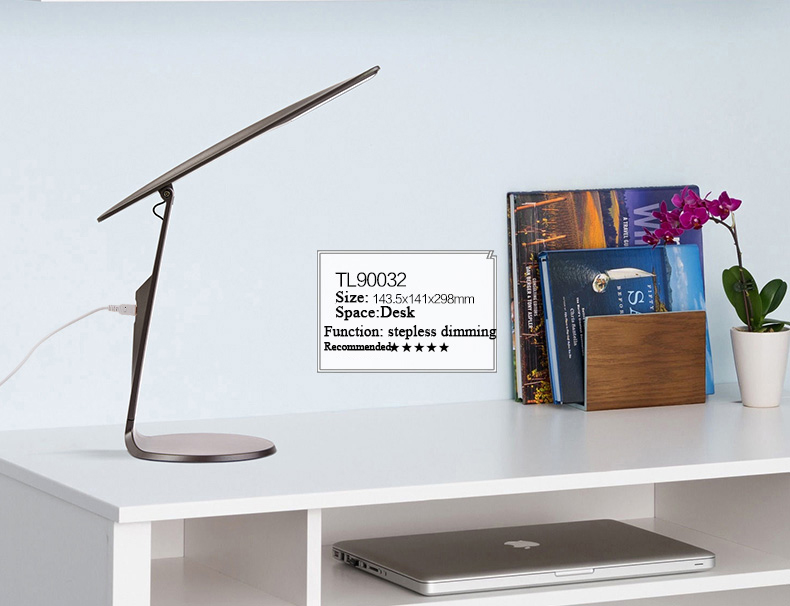 Ultra thin and light touch control metal LED table desk lamp