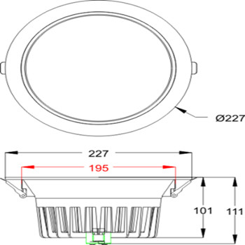 LED downlight size chart