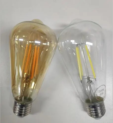 Amber Color LED Lighting Filament Bulb St64 in Restaurant 8W 960lm 170-240V Ce RoHS EMC LVD