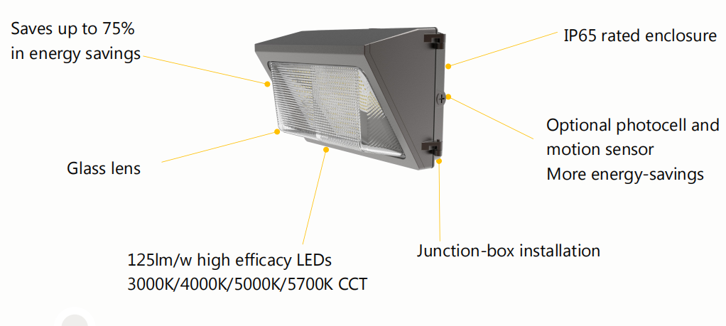 50W Standard wall pack light 50W Standard wall pack light