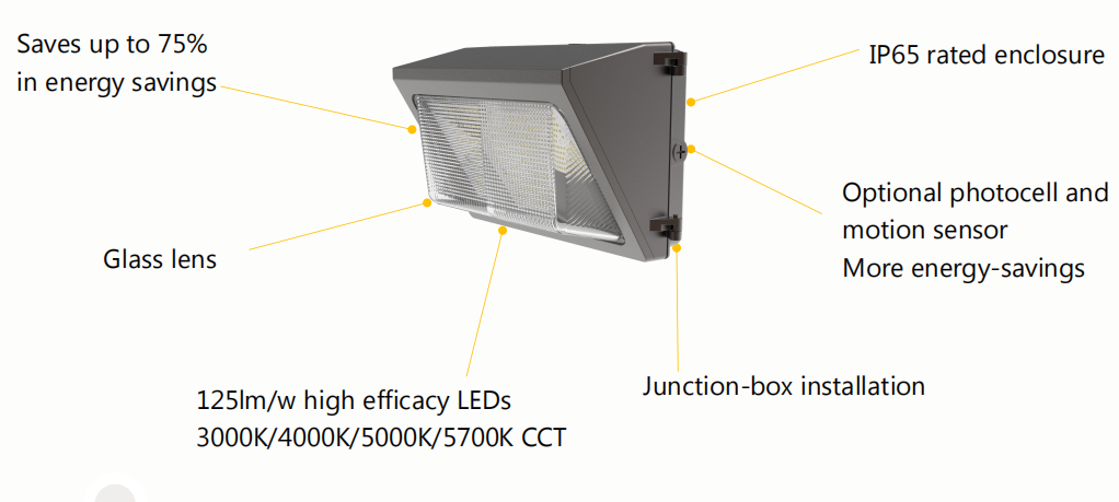 50W Standard wall pack light