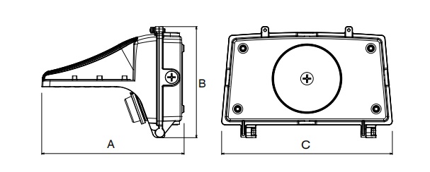 the dimension of smart wall pack light