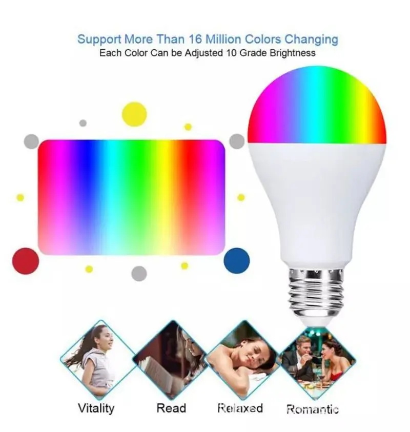 colorful wifi smart led light bulbs