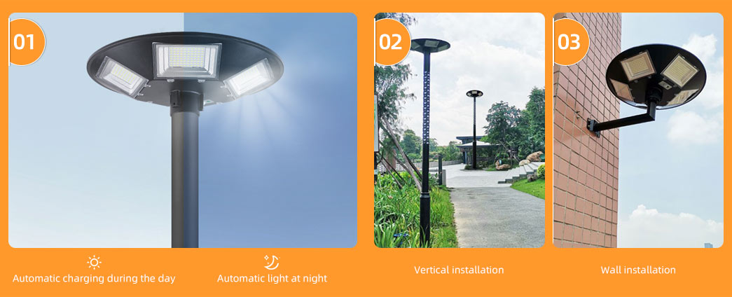 Installation effect of solar lamp