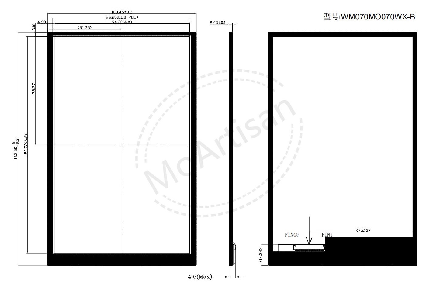 7.0 Inch IPS 800(RGB)*1280 display module with 500 nits brightness 7.0 Inch IPS 800(RGB)*1280 display module with 500 nits brightness