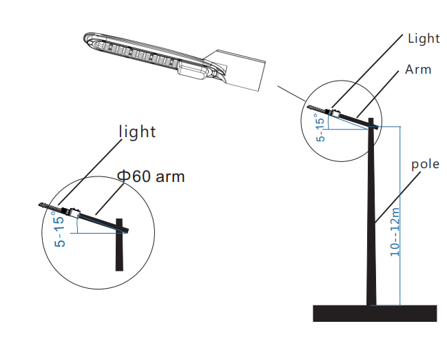 10m pole LED street light 10m pole LED street light