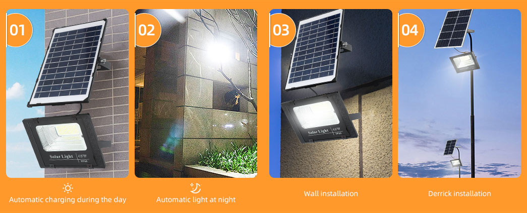 Installation effect of solar lamp