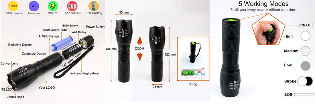 Aluminum telescopic zoomlights Aluminum telescopic zoomlights